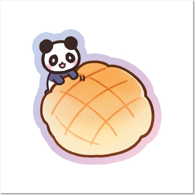 panda melon pan melon bread kawaii Wall Art by mushopea